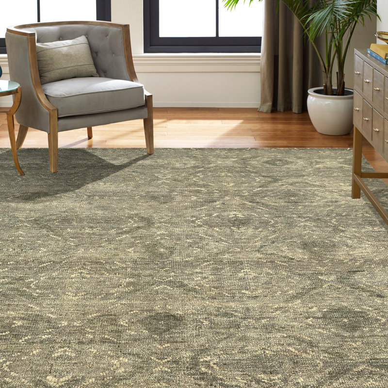 Chambord Wool Abstract Area Rug in Gray, Rectangle 6' x 9'