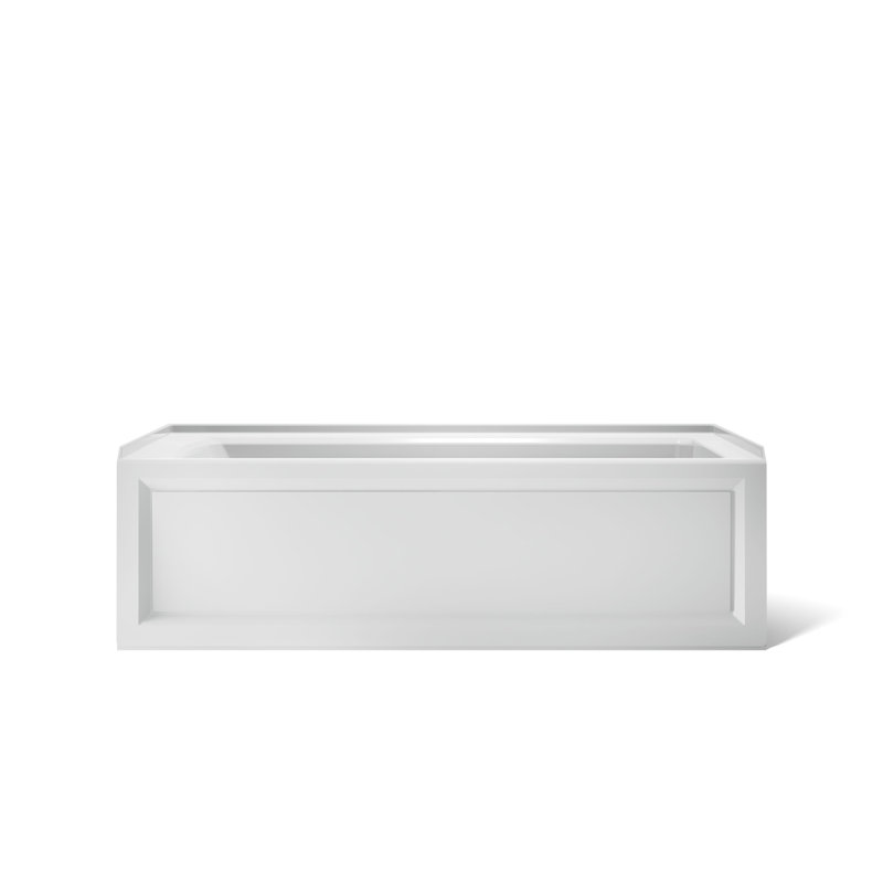 Archer 66" X 32" Alcove Bath with Bask Heated Surface, Integral Apron, Integral Flange, and Right-Hand Drain, Ice Grey, Right