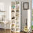8-tier Narrow Bookcase, 71.3" Hx11.8" W Corner Bookshelf For Bedroom, Living Room, Office