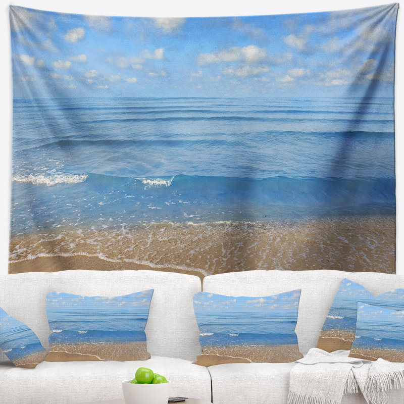 Tapisserie large de mer tropical bleu, H 50 po x l 60 po
