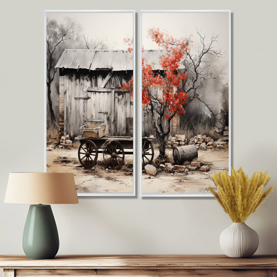 «Barn Rustic Elegance I», art mural sur toile corail