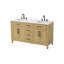 Meuble-lavabo double 60 po brun miel-507897203-507897201