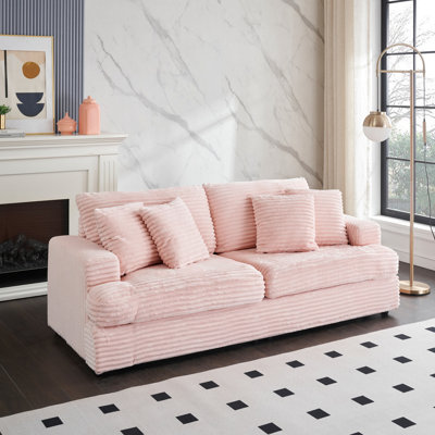 Causeuse, canapé rembourré avec 4 coussins décoratifs pour le salon, canapé rembourré pour l'intérieur