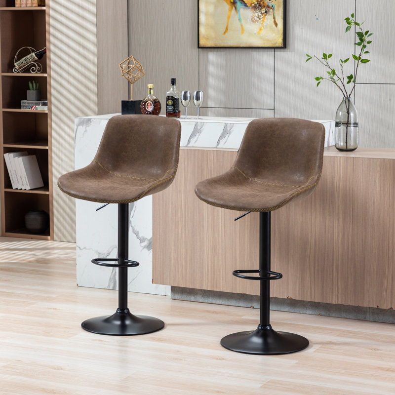 Ivy Bronx Jeninne Swivel Adjustable Height Bar Stool & Reviews | Wayfair