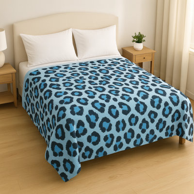 Silky Floral Plush Blanket, Korean Mink Style, Heavy 5lb Queen Blanket