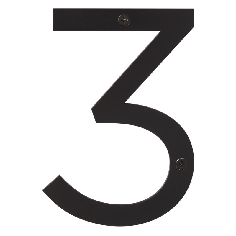 6" Black Stainless Steel House Number 3