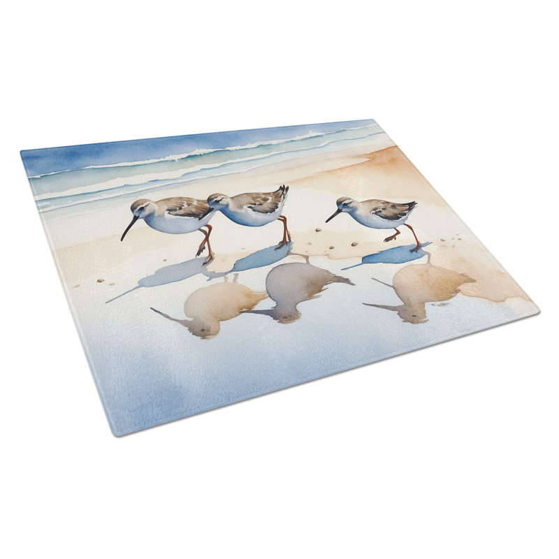 Sandpipers Glass Cutting Board