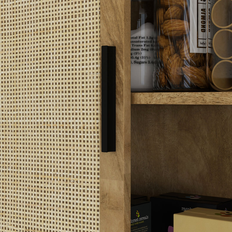 Armoire de rangement en rotin 64 po avec tablette réglable