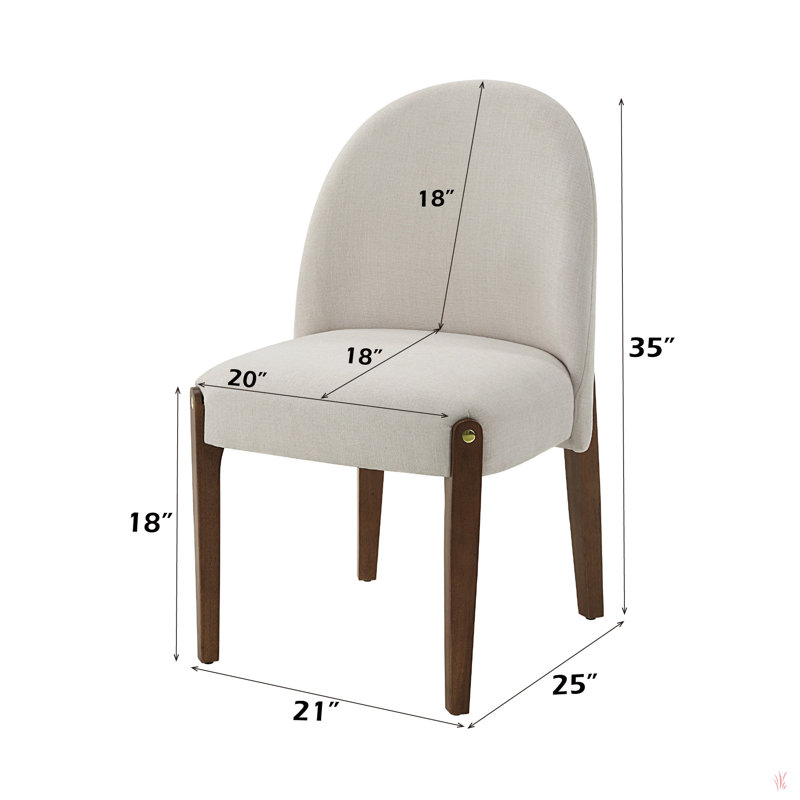 Chaise d'appoint rembourrée Levette en blanc et chêne (ensemble de 2)