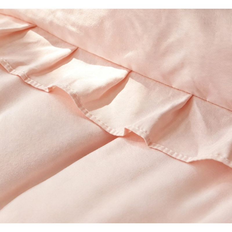 Ensemble d'édredon grand en microfibre, literie toutes saisons lavable avec 2 taies décoratives, Rosé