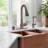 Copper Pull Down Kitchen Faucet with Single Handle Deck Plate Included-73906694