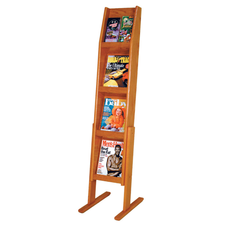 Porte-magazines autoportable Slope, Chêne moyen