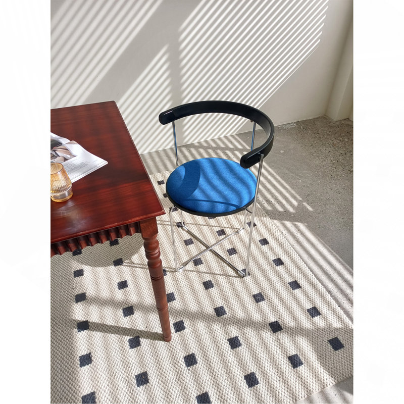 Chaise de salle à manger pliante au design moderne, structure chromée avec dossier en bois, revêtue de chaises, 1 pièce