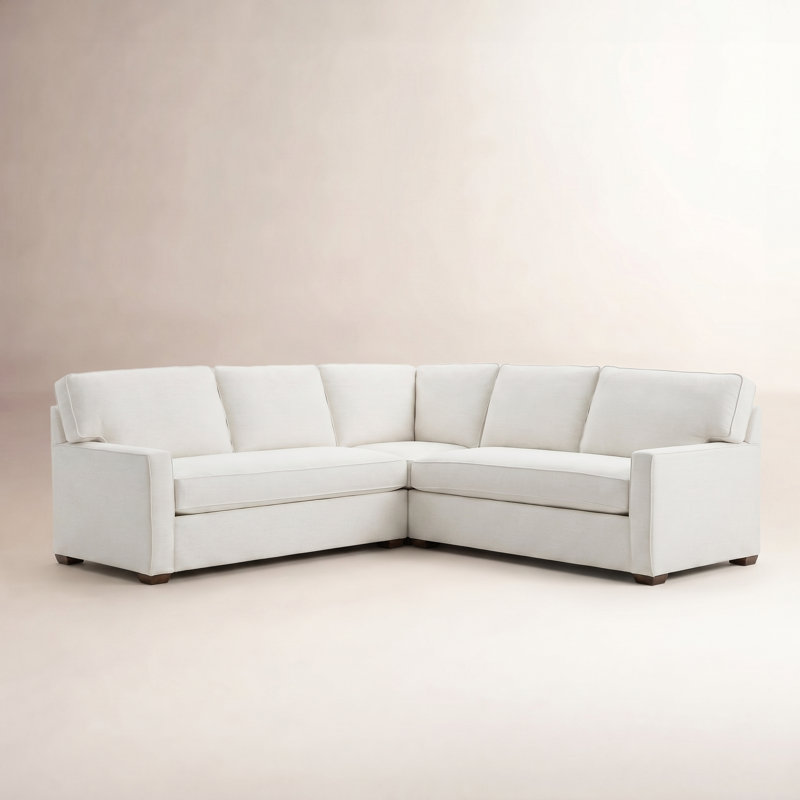 Taylor Upholstered L-Shaped Sectional Symmetrical, Conversation Ivory Basketweave
