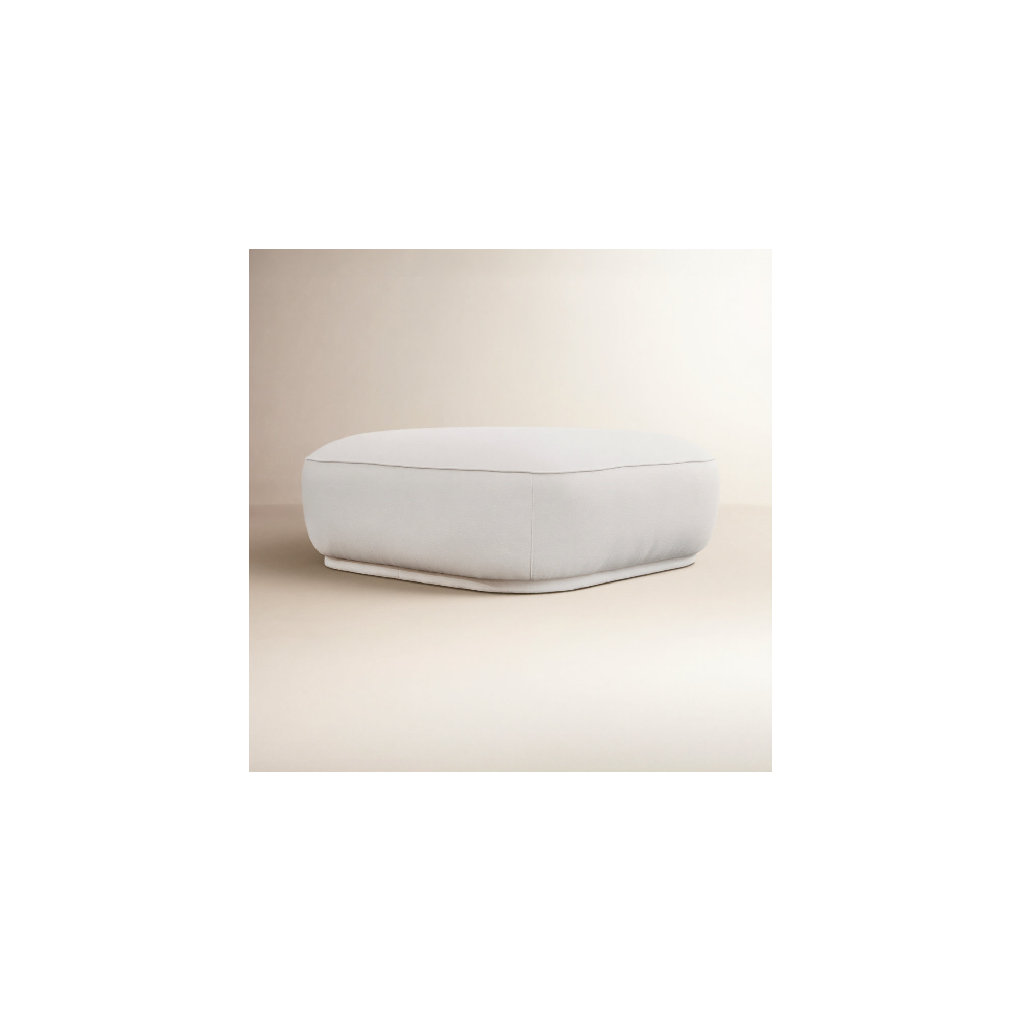 Farrow Oversized 42'' Square Ottoman, White