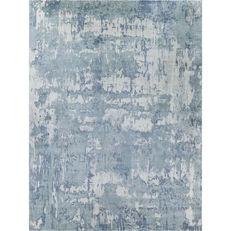 Laguna Abstract Hand-Loomed Blue Area Rug, Rectangle 8' x 10', Blue / Multi