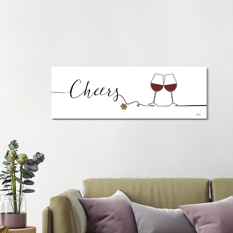Underlined Wine I by Veronique Charron - Wrapped Canvas Panoramic Print, 121.92 cm H x 40.64 cm W x 1.91 cm D