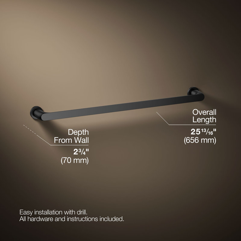 Avid Towel Bar, 24"W, Matte Black
