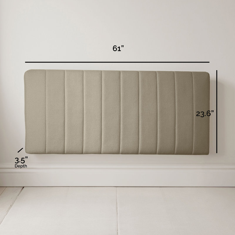 Chastelyne Upholstered Easy Assemble Wall Mounted Headboard, Linen, Queen