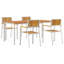 4 - Person Wood Patio Dining Set with-1974068709