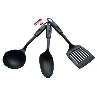 3-Piece Nylon Utensil Set - Slotted Spoon - Serving Spoon - Spatula