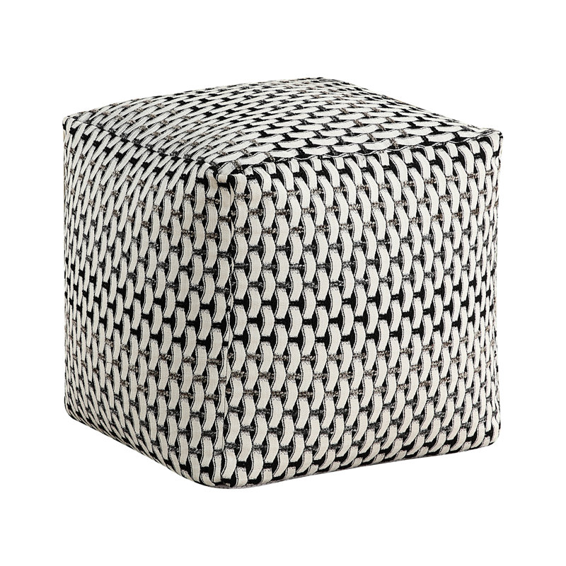 Modern Square Pouf With Fabric, Non-Slip Surface, 300Lbs Weight Capacity, Multi-Color, 16X16x16 Multi-Color Fabric Pouf, Bottom,