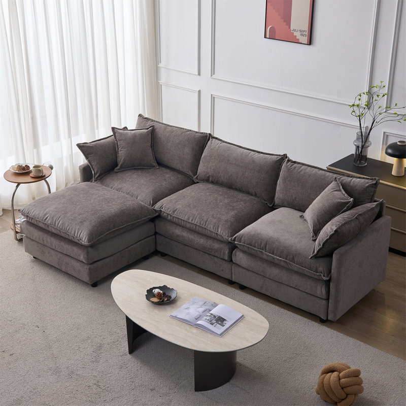 Canapé modulaire de 105 po, Gris
