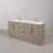 Hunner 72" Carrara White Marble Countertop Bath Vanity in Gray Oak with Facuet-541397840