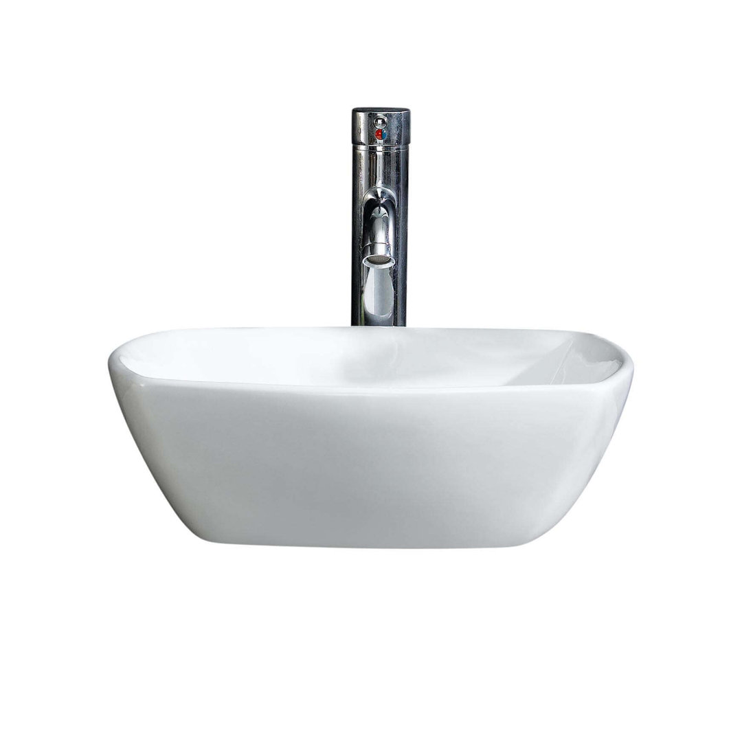 Modern Ceramic Square Vessel Bathroom Sink Fine Fixtures