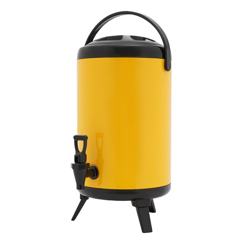 Distributeur de boissons en acier inoxydable et distributeur de boissons chaudes et froides, 10L, Yellow