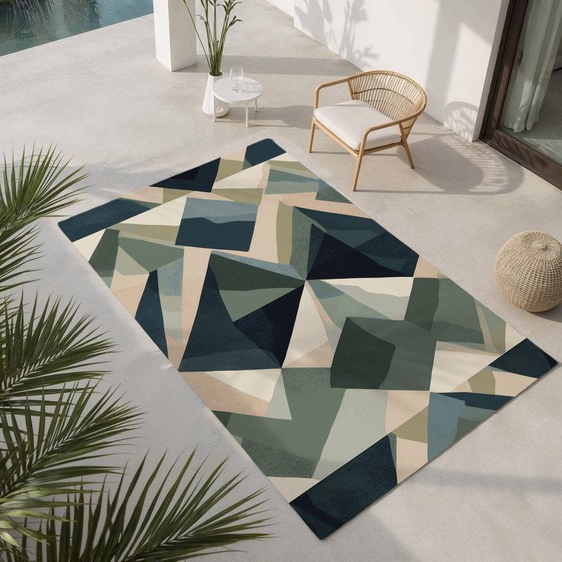 Lunar Whispers Indoor And Outdoor Area Rug, Rectangle 2' x 3'
