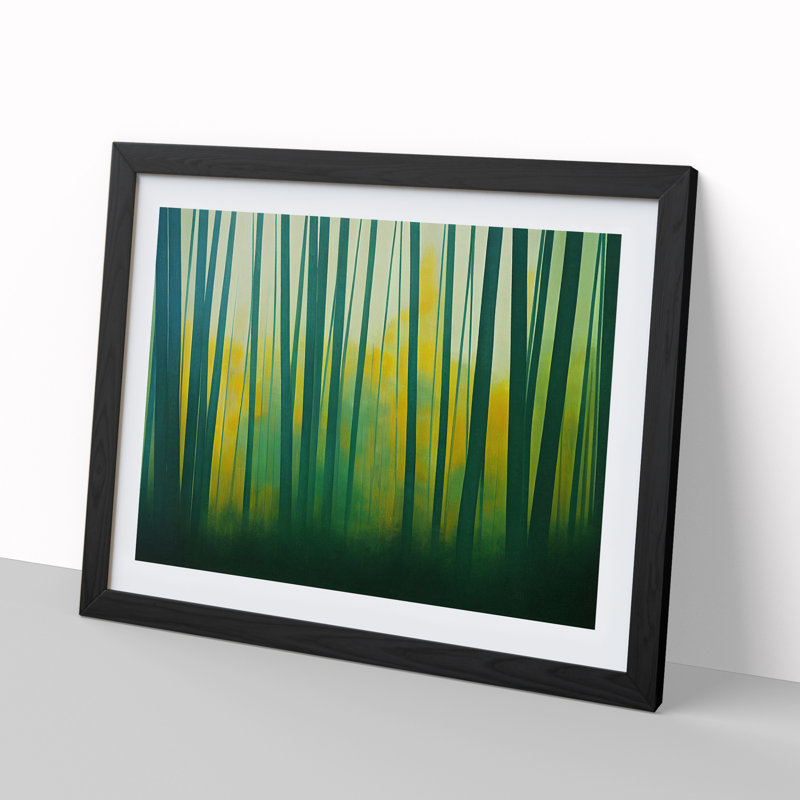 Colourful Bamboo Forest Vol.3 - Single Picture Frame Print, Black, 46cm H x 64cm W x 2cm D