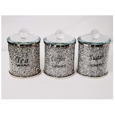 Glass Coffee, Tea, & Sugar Jar Sets Jar Canister - Set of 3