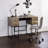 Desirre Rustic Oak & Black Finish Wirting Desk W/ USB Port