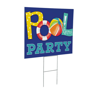 Pool Party' Palm Beach Yard Sign, 24in x 18in