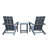 Dark Grey Outdoor Chair Of 2 And Table, All - Weather Fire Pit Chair, Ergonomic Patio Lawn For Balcony, Long Lasting Use Balcony In Grey, Low Maintenance