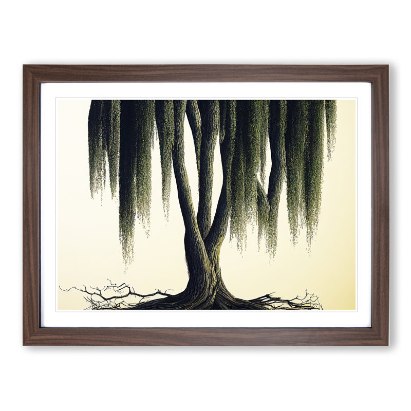 Sensational Weeping Willow Tree - Framed Print, 25cm H x 34cm W x 2cm D, Walnut 