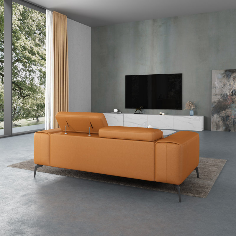 Cavour Sofa, Cognac Genuine Leather