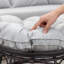 Fauteuil Papasan rond en métal de style industriel, fauteuil de détente à coussin épais pour chambre à coucher et balcon et extérieur