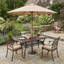 Table de salle à manger en aluminium résistante aux intempéries résistante aux égratignures 59 pouces avec trou de parasol pré-percé convenant à 6 personnes pour le jardin