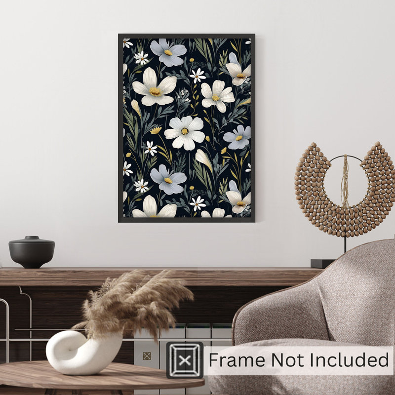 Impression florale sans cadre, H 30 po x l 20 po