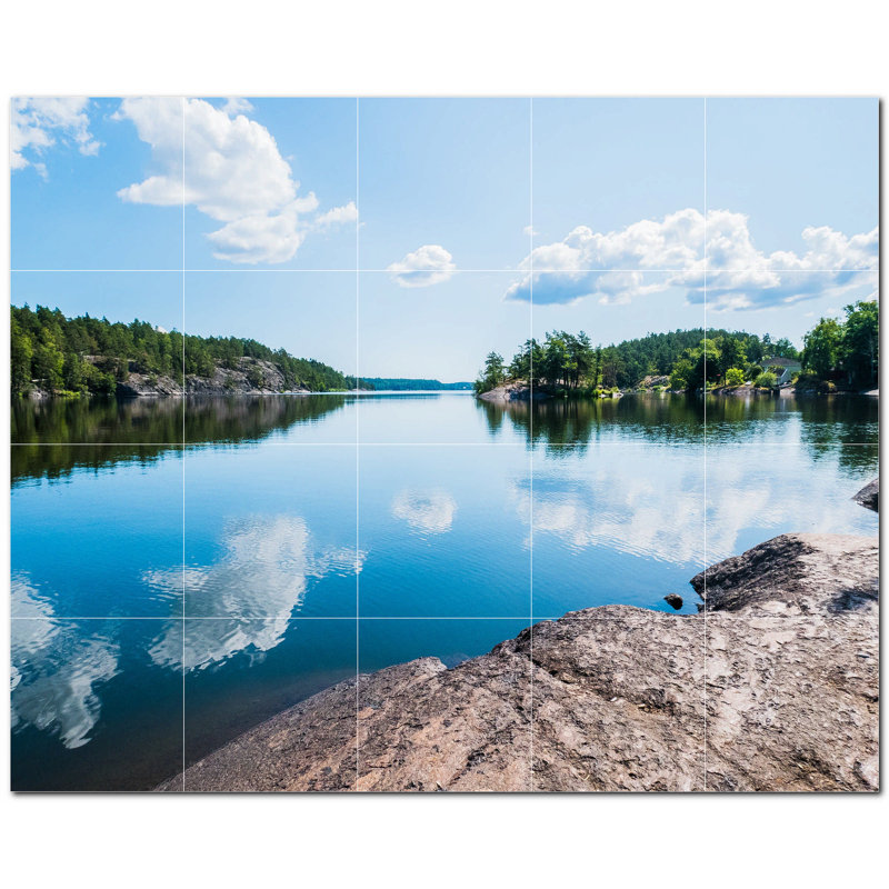 Panneau mural en céramique satinée 6 "x 6" Lakes Photo
