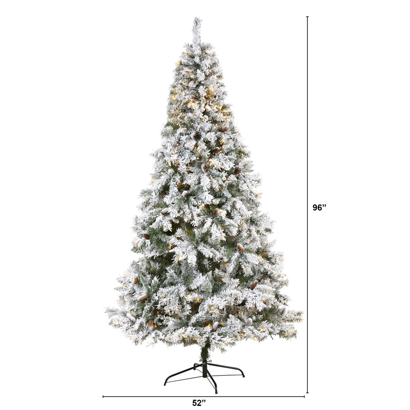 Lighted Artificial Pine Christmas Tree, 8' H