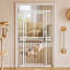 Barrière pour animaux de compagnie extra haute de 187 cm (73,6 po), largeur réglable de 75 à 131 cm (29,5 à 51,6 po), panneau supérieur transparent et barrière inférieure en métal, espacement étroit de 3,5 cm (1,37 po), montage par pression sans perçage, fermeture automatique-713718310-713718331