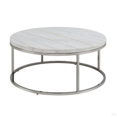 Natural Gray Finish Fiber Concrete Accent Table
