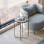 Table de bout ronde en marbre massif de 15,5 po - base en métal doré, petite table d'appoint moderne, table d'appoint