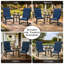 Ensemble de 2 chaises de patio Kozyard C-Spring, chaises de salle à manger d'extérieur avec mouvement à ressorts, tissu respirant textilene et structure en métal, chaises de patio textilene à haut dossier pour la cour arrière, balcon, bleu marine-71936561