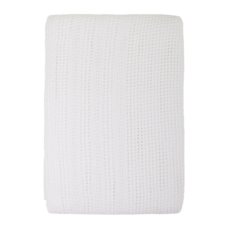 Brunson Cotton Stroller Blanket, White