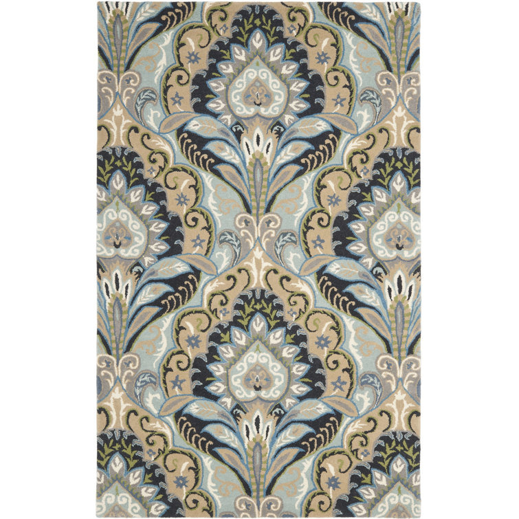 Floral Wool Hand Woven Area Rug