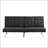 Stylish Black PVC Futon Sofa Bed With Wood Frame And Stainless Legs, Perfect For Modern And Traditional Interiors.